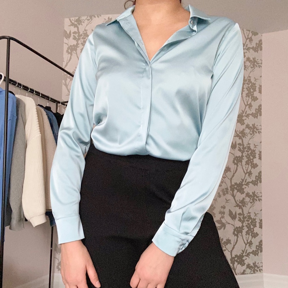 Turquoise Silk Shirt